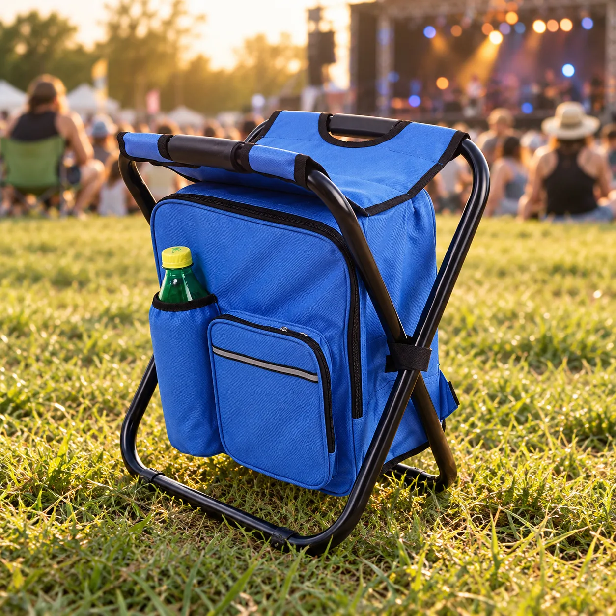 Blue Seat Pack at an outdoor festival